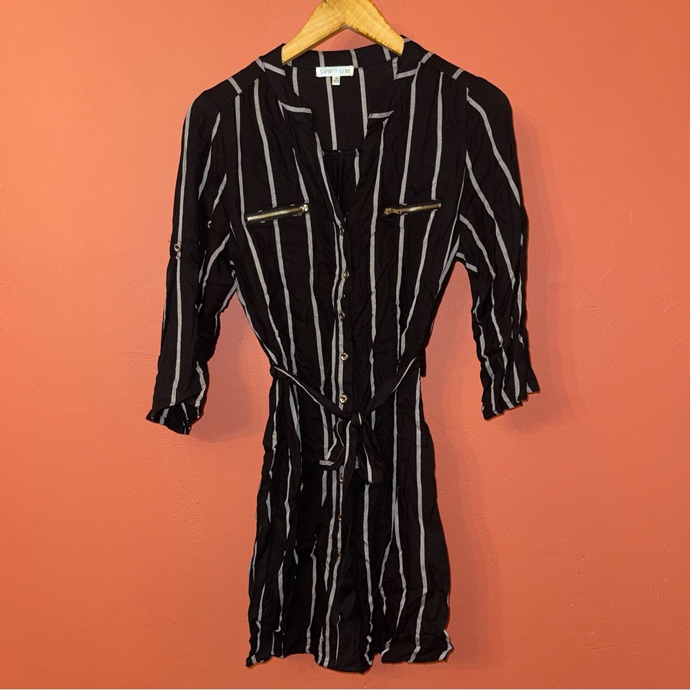 Black and White Striped Dress